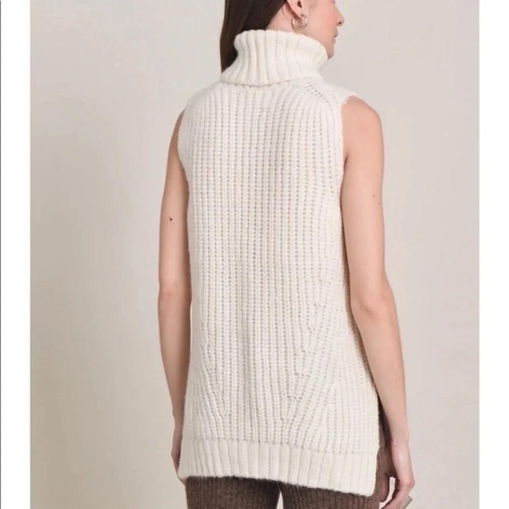 ELEVEN SIX Ivory Taylr Tunic Turtleneck Sleeveless Sweater - Picture 14 of 14